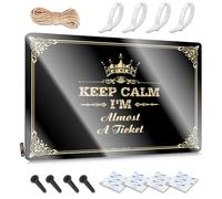 FZFN Póster decorativo rústico de Lake Life Decor con texto en inglés «Keep Calm I'm Almost A Ticket», listo para colgar en el baño (20 x 30 cm)