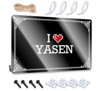 FZFN Póster rústico de pared sarcástico para pared, decoración de vida del lago, diseño divertido para cobertizo, garaje, accesorio de metal antioxidante I Love Yasen (30 x 40 cm)