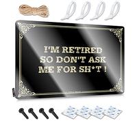 FZFN Póster vintage con texto en inglés "I'm Retired So Don't Ask Me For Sh*t !", accesorios de estilo vintage, decoración de la casa, fácil de colgar (20 x 30 cm)