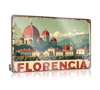 FZFN Póster vintage de viaje: Florencia, Italia, una ciudad de arte e historia, decoración de habitación para hombre, ideas impresionantes para colgar en la sala de estar (30 x 40 cm)