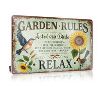 FZFN Pósteres adorables para decoración de piscina al aire libre, decoración del hogar, reglas de jardín relajantes: escucha pájaros, lee libros y disfruta de una divertida obra de arte de estilo