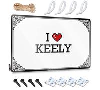 FZFN Pósteres impermeables e impermeables, impresión retro antigua para cafetería, pub, cobertizo, decoración divertida de patio, preperforada, personalizable, I Love Keely (30 x 40 cm)