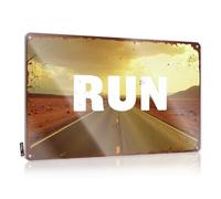 FZFN Run: The Open Road Ahead - Decoración de pared vintage para decoración de pared, accesorios de cerveza, arte decorativo antiguo de área suave (20 x 30 cm)