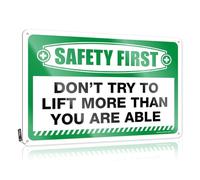 FZFN Safety First Don't Try To Lift More Than You Are Able Decor Amazing - Divertida decoración de pared retro para exteriores (30 x 40 cm)