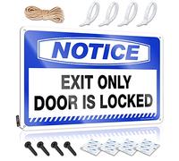 FZFN Stuff For Men - Letrero de matal con texto en inglés "Notice Exit Only Door Is Locked", arte de pared rústico, suave y fácil de colgar para cuerno largo (20 x 30 cm)