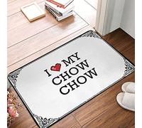 FZFN Sweet Home - Alfombra de plástico lavable para exteriores con texto en inglés "I Love My Chow Chow Chow", absorbente de agua y bajo perfil para cerveza (65 x 90 cm)