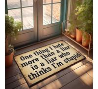 FZFN Tapete de bienvenida con cita de granja: "One Thing I Hate More Than A Liar Is A Liar Who Thinks I", accesorios para el hogar y bar (65 x 90 cm)