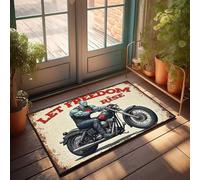 FZFN Tapete de bienvenida para casa de campo Ride To Freedom: The Bold Biker'S Call Felpudo para piscina, accesorios para el hogar y bar (65 x 90 cm)
