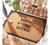 FZFN Tapete de bienvenida para drenaje al aire libre - Zero F*cks Given Doorway Inside | Royal - Alfombra antideslizante para fregadero de cocina, lavable/lavable, antideslizante y puerta a cuadros