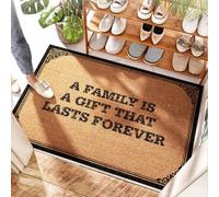 FZFN Tapete de bienvenida para fregadero de cocina, con forma, una familia es un regalo que dura para siempre, baño absorbente/octágono, divertidos felpudos para entrada exterior, resistente al agua y