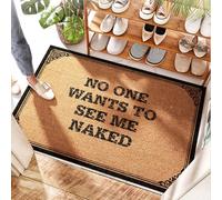 FZFN Tapete pesado para debajo de la cama al aire libre No One Wants To See Me Naked - Pequeño círculo | Alfombra ondulada/debajo de la alfombra para porche delantero - Puerta delantera en capas