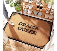 FZFN Tapete redondo para puerta delantera Drama Queen | Puerta personalizada - Alto tráfico y exterior alfombra antideslizante lavable para puerta (65 x 90 cm)