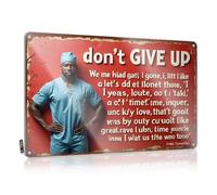 FZFN Tinsign Decor - Póster motivacional con texto en inglés "Don'T Give Up", palabras inspiradoras para sanar, letrero pequeño de metal con reglas (30 x 40 cm)