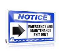 FZFN Vintage Kitchen Accessories - Letreros de casa de campo con texto en inglés "Notice Emergency And Maintenance Exit Only", arte rústico de pared dulce y fácil de colgar para cuerno largo (20 x 30