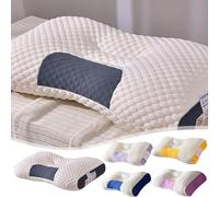 FZKun Almohada para dormir con núcleo no colapsable, almohada cervical de espuma viscoelástica suave para adultos y estudiantes, cómodas almohadas de masaje de cuello de algodón de punto de 29.1 x