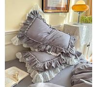 FZKun Fundas de almohada Shabby Chic con volantes de encaje, fundas de almohada de algodón vintage de 20 x 30 pulgadas, fundas de almohada de lujo elegantes con cierre de sobre, estilo rústico francés