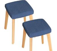 FZKun Juego de fundas rectangulares para taburetes de 1/2/4 - Fundas elásticas lavables para sillas de jacquard, fundas elásticas para asiento de sofá, fundas cuadradas modernas para taburete de bar