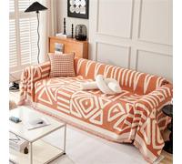 FZKun Manta para sofá grande de 1/2/3/4 plazas, manta suave reversible versátil bohemia manta decorativa para silla, sofá, cama (naranja, 180 x 420 cm)
