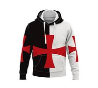 FZKun Sudadera con capucha para hombre con capucha y bolsillo con estampado de caballeros templarios, a, M
