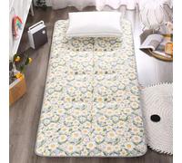 FZKun Tapete de futón - Colchón plegable ligero con base antideslizante, relajante para dormir siesta, viajes, cama de invitados, dormitorio, oficina, tatami (beige, 90 x 200 cm)