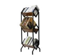 FZL02068LM Estante para CD Estante de almacenamiento discos vinilo extraíble, estante hierro for CD montado en el suelo, for revistas y periódicos oficina Organizador