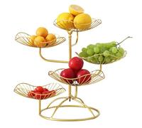 FZL02068LM Frutero Cesta de frutas 5 niveles, cuenco hoja loto, soporte hierro for el hogar, almacenamiento creativo aperitivos, bandeja escritorio for pan, , productos vegetales Versátil
