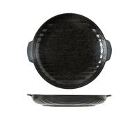 FZL02068LM Fuente para Horno Bandeja de cerámica de Doble Oreja for Horno doméstico, Horno microondas, Utensilios for Hornear, tazón Ancho for Fideos Plato Horno(Negro)