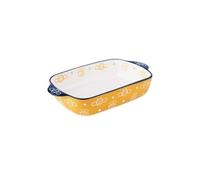 FZL02068LM Fuente para Horno Bandeja de cerámica for Hornear Fideos Anchos, sartén de Fondo Plano con Olla de Barro, Ideal for cocinar, Pasteles, cenas, Banquetes y Uso Diario. Plato Horno(Pequeño)