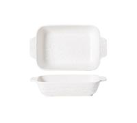 FZL02068LM Fuente para Horno Plato Creativo de Piedra for microondas, Plato de Doble Oreja, Plato de cerámica for Horno eléctrico doméstico, tazón for Hornear Plato Horno(Blanco,22.5cm)