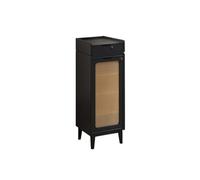 FZL02068LM Independiente 2 zapateros de ratán, Zapatero Independiente con estantes Ajustables, 4 estantes con cajones, Color Negro Organizador