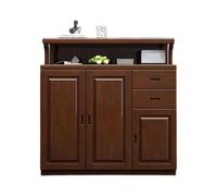 FZL02068LM Independiente Gabinete de Entrada de Madera, gabinete de Almacenamiento de Gran Capacidad de Madera de Caucho, Tres Puertas y Dos cajones, Zapatero de Almacenamiento Simple Organizador