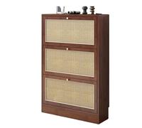 FZL02068LM Independiente Gabinete de Zapatos de Madera Ultrafino, pequeño apartamento, Sala de Estar, Entrada Estrecha, gabinete de Almacenamiento for el hogar Organizador(Walnut Color)