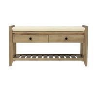 FZL02068LM Independiente Zapatero con Asiento Acolchado y cajones, Banco de Almacenamiento Multiusos for Entrada, Lavado Gris Organizador