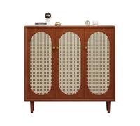 FZL02068LM Independiente Zapatero de Madera Independiente de ratán con 5 estantes for Entrada, Estilo rústico, Ideal for armarios y Salas de Estar. Organizador(Bruin)