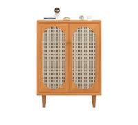 FZL02068LM Independiente Zapatero de ratán con 5 estantes for Entrada, Estilo rústico, de Madera, for armarios y Salas de Estar. Organizador(A)
