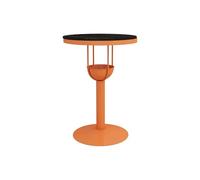 FZL02068LM Interior Mesa de Bar de Hierro con losa de Roca Naranja for el hogar, balcón, Ocio, Mesa Redonda Alta for Pub, Tienda de té con Leche y cafetería. Fácil de Montar(Pequeño)