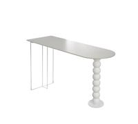 FZL02068LM Interior Mesa de Bar de Pizarra Blanca con Marco de Metal acrílico, Mesa Rectangular Alta for Cocina, Comedor y Sala de Estar. Fácil de Montar(160 * 50 * 105cm)