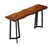 FZL02068LM Interior Mesa de Bar Larga de Madera con Estructura de Metal, Rectangular, de Tablero Alto, for Cocina, Comedor y Sala de Estar. Fácil de Montar(140 * 45 * 105cm)