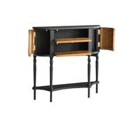 FZL02068LM Mesa consola larga de madera, mesa de entrada de media luna, mesa auxiliar estrecha semicírculo, mesa de sofá vintage para sala de estar y pasillo, almacenamiento de mesa de vestíbulo