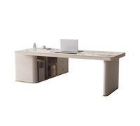 FZL02068LM Mesa de escritorio de esquina de pizarra ligera y lujosa, escritorio moderno con toma de corriente multifuncional Escritorio de ordenador(L)