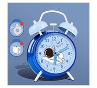 FZL02068LM Mesita de Noche Despertador for Personas Que Duermen Mucho, Adultos, niños, dormitorios, Adolescentes, sin tictac, Despertador de Doble Campana con retroiluminación Viajar(Blue)
