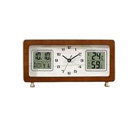 FZL02068LM Reloj de Mesa Reloj de Mesa for Sala Estar, Reloj Decorativo con Estante for Escritorio, silencioso Madera for, Dormitorio, Oficina y Cocina Relojes de sobremesa