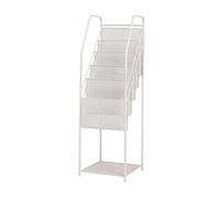 FZL02068LM Soporte para revistas Estante for periódicos, revistero de metal, estante for libros, expositor, folletos, almacenamiento suelo Decorativo(Blanco)