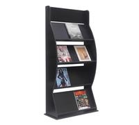 FZL02068LM Soporte para revistas Revistero de pie 4 capas, expositor folletos, madera for exposiciones, oficina Decorativo(B)