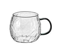 FZL02068LM Tazas de vidrio Vaso de vidrio borosilicato 13.5 oz con textura glaciar y asa, taza café Cristalería
