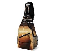 FZMVSQH Bolsa cruzada de baloncesto con bloqueo RFID, mochila de hombro casual, impermeable, bolsa de pecho, mochila ligera para senderismo, mochila para hombre, bolsa de viaje para mujeres y hombres