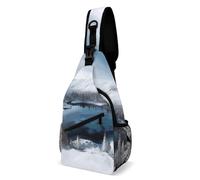 FZMVSQH - Bolsa cruzada de invierno para montañas, escena de nieve, bloqueo de RFID, casual, bandolera, impermeable, bolsa de pecho, ligera, mochila de senderismo, mochila para hombre, bolso de viaje
