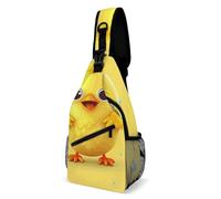 FZMVSQH Bonita mochila cruzada de pollo amarillo con bloqueo RFID, mochila casual para el hombro, impermeable, mochila ligera para senderismo, mochila para hombre, bolsa de viaje para mujeres y