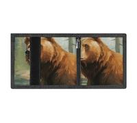 FZMVSQH Brown Bear Water And Trees - Cartera triple minimalista para hombre, con bloqueo RFID, 8 soportes para tarjetas de crédito, 1 bolsillo para billetes y ventana de identificación, carteras