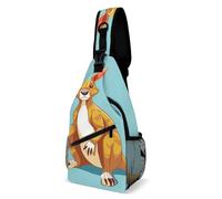 FZMVSQH Divertida mochila cruzada con diseño de canguro y zoológico, con bloqueo RFID, casual, impermeable, ligera, para senderismo, para hombre, bolsa de viaje para mujeres y hombres